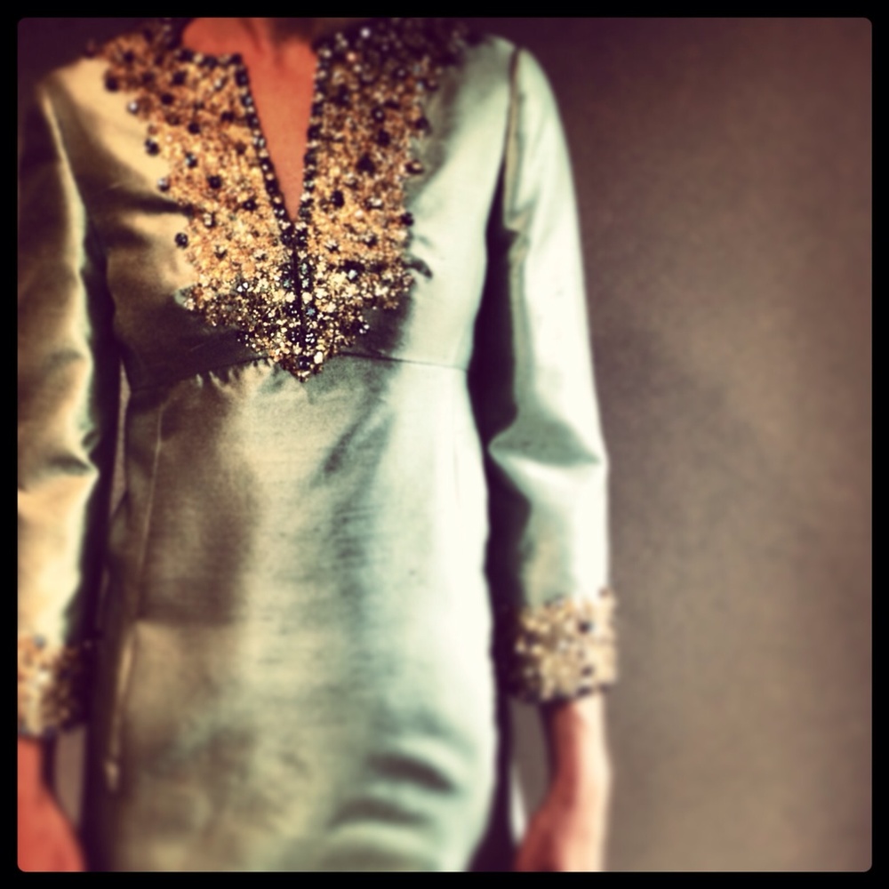 COPY - Vintage Silk beaded dress w pockets -PROM!